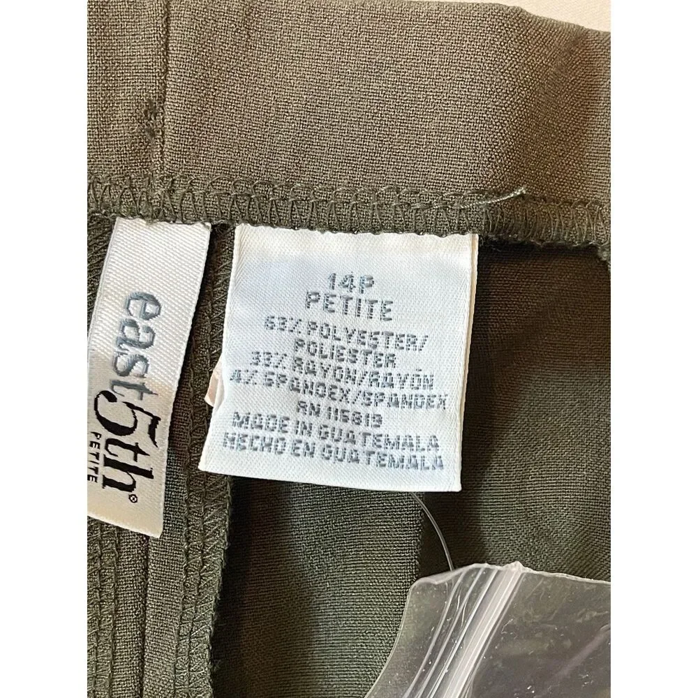 Vintage East 5th 1980 Womens Straight Leg Slacks Pants SIZE 14P Black Career NEW
